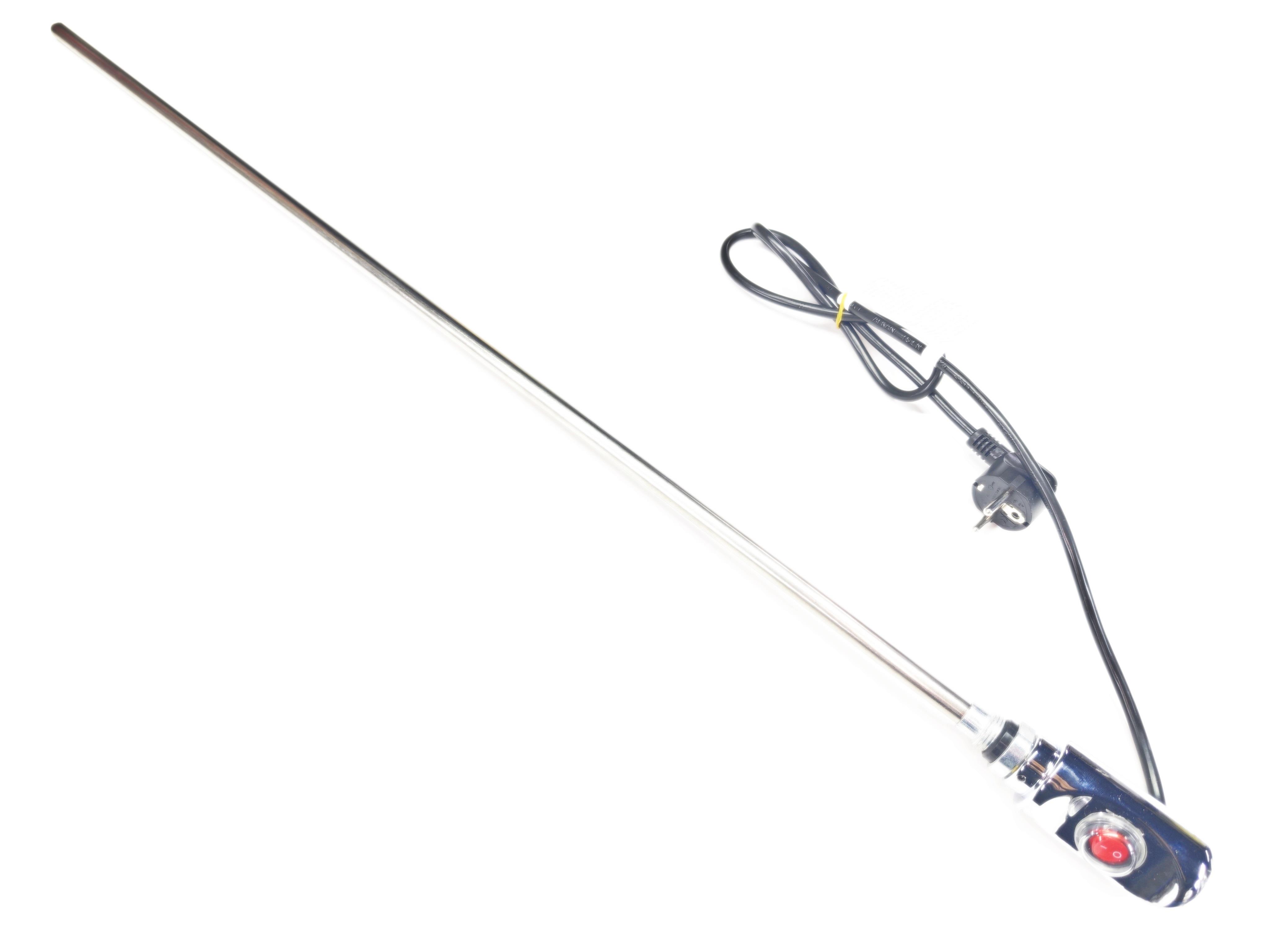 SERN Havlupan Isıtıcı Rezistans 1200W Krom Renk On/Off HP03 Model 230V L:900mm Fişli CR304 80°C Limit Termostatlı 1/2'' (Yarım Parmak)