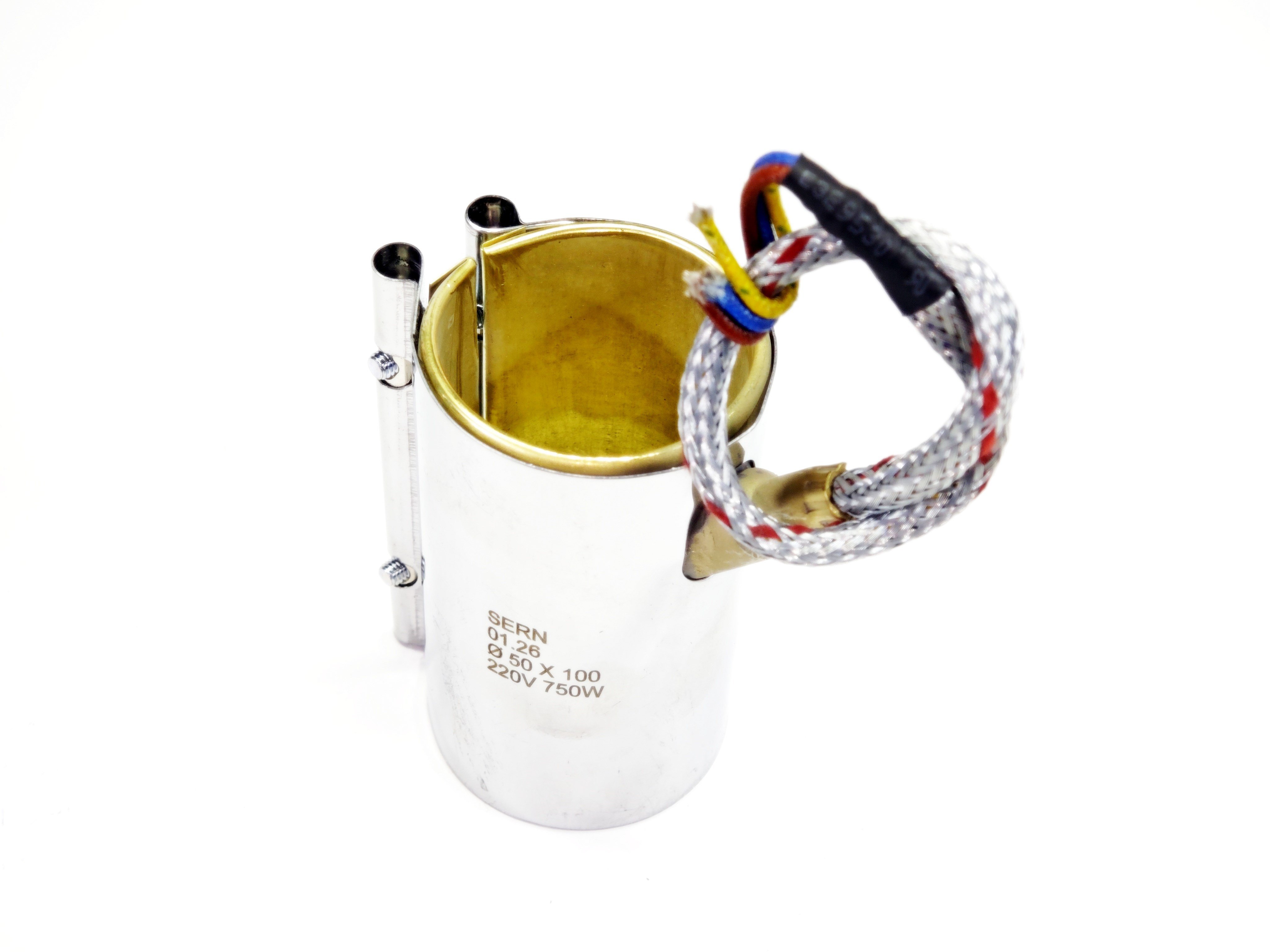 SERN Kelepçe Nozul Pirinç Rezistans 50mm Çap 100mm Boy 750W 220V