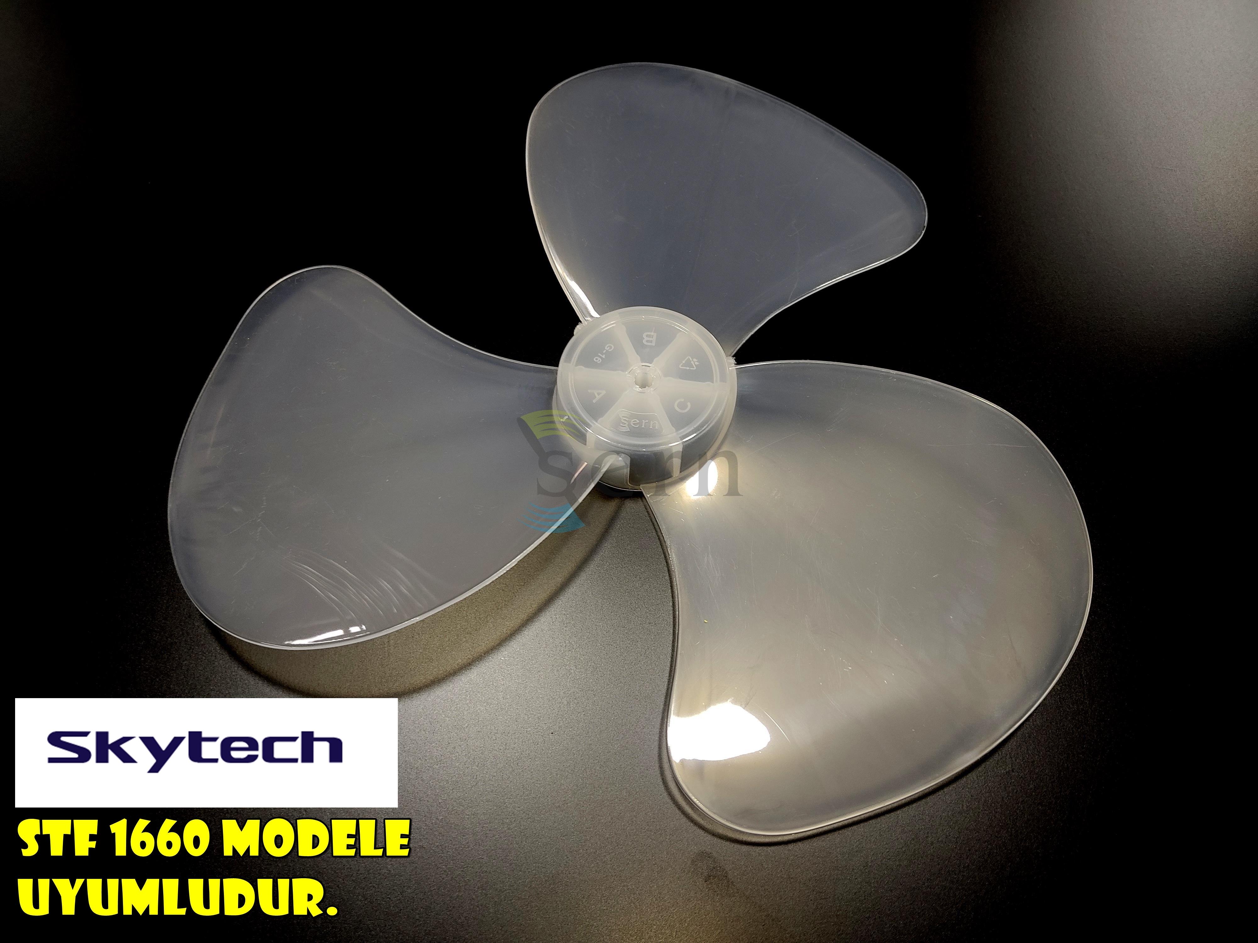 Skytech STF 1660 Modele Uyumlu Vantilatör Pervanesi 3 kanat 16inç 36cm Yumuşak Esnek 