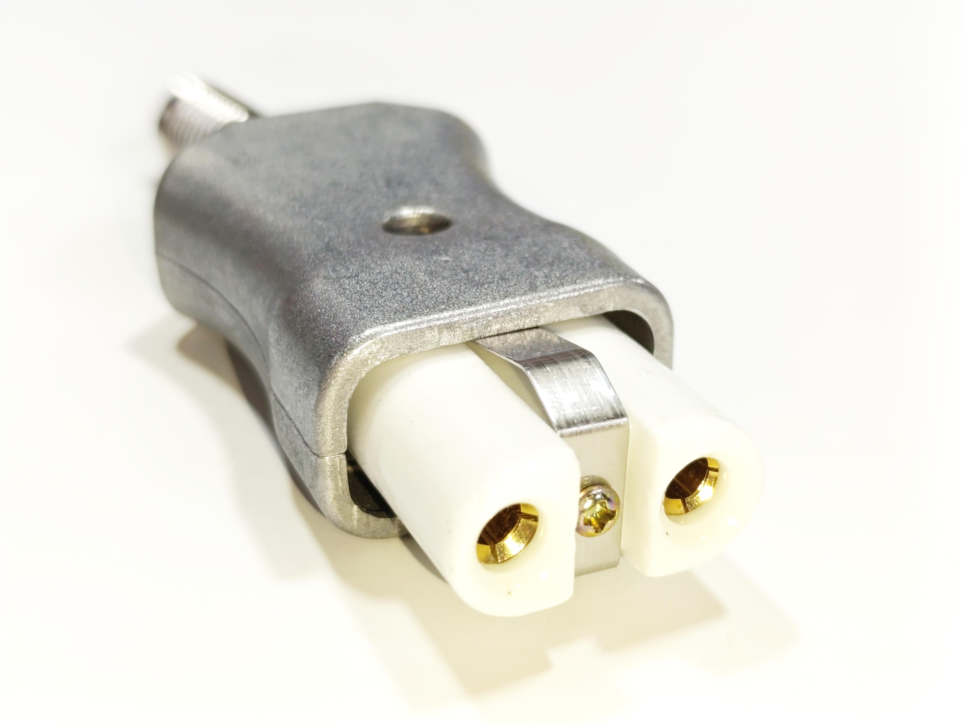 TYP-DÜ-2-AL Endüstriyel Düz Model Erkek Fiş – Alüminyum/Seramik – 400°C – 35A – 220-600V