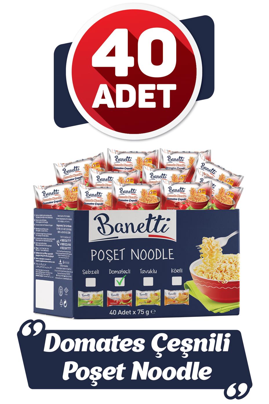 Banetti Poşet Noodle Domates Çeşnili 40 Adet