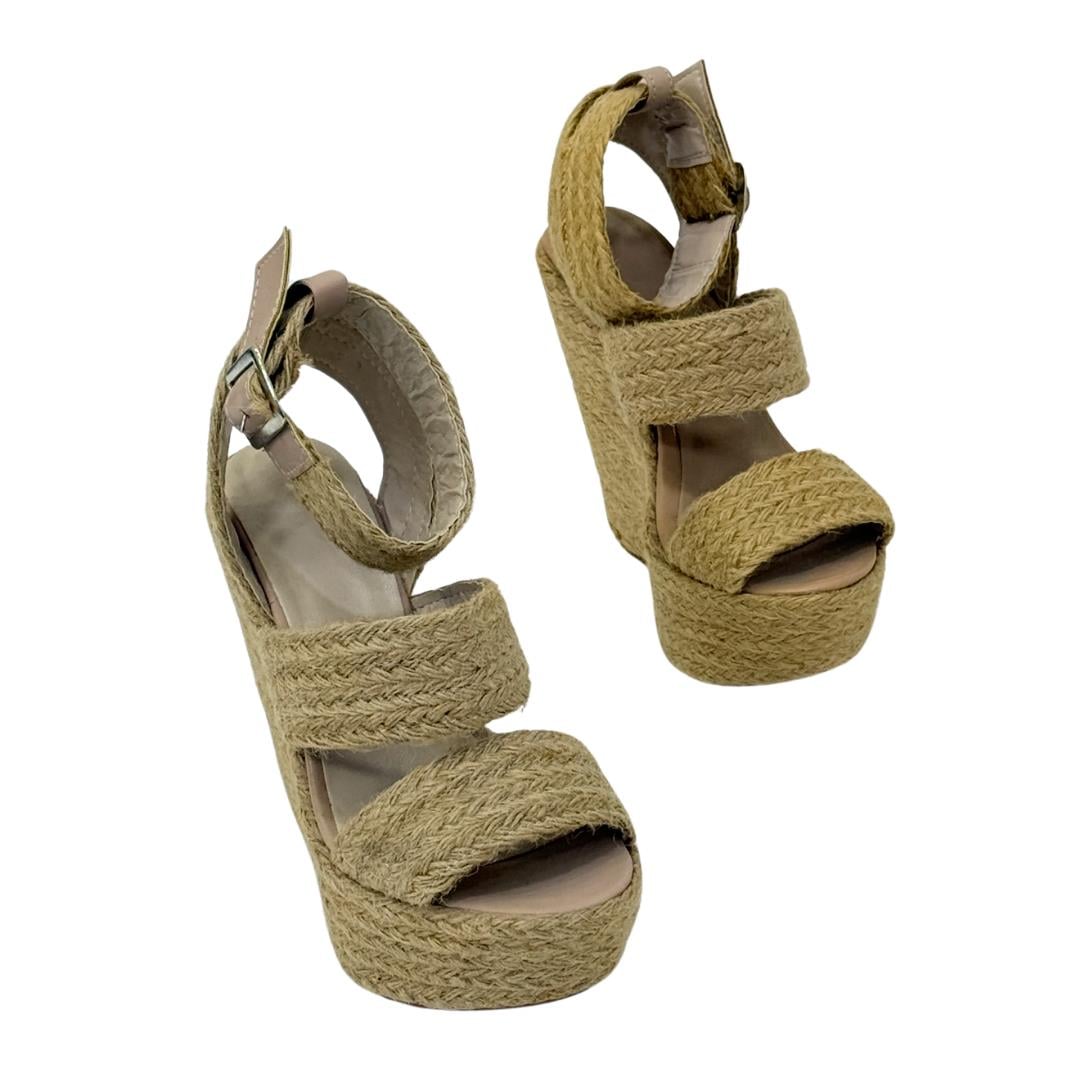 14 Cm Dolgu Topuklu Hasır Espadril  Ayakkabı