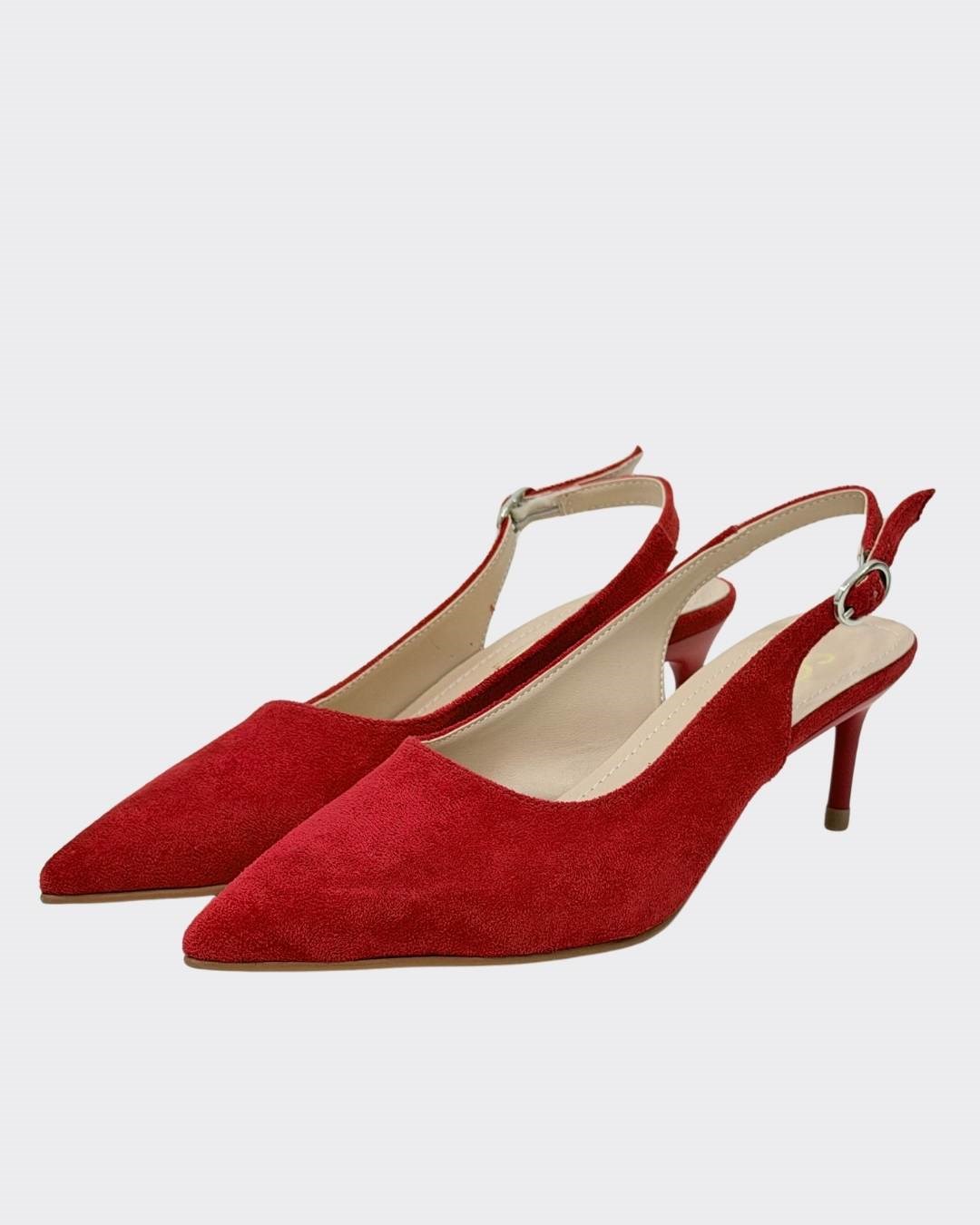 7 Cm Rahat Topuklu Arkası Açık Sade Stiletto