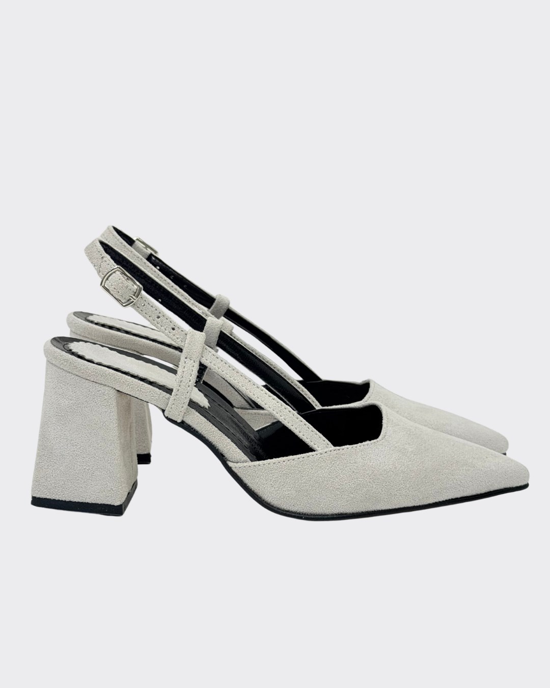 8 Cm Kalın Topuklu Sade Stiletto