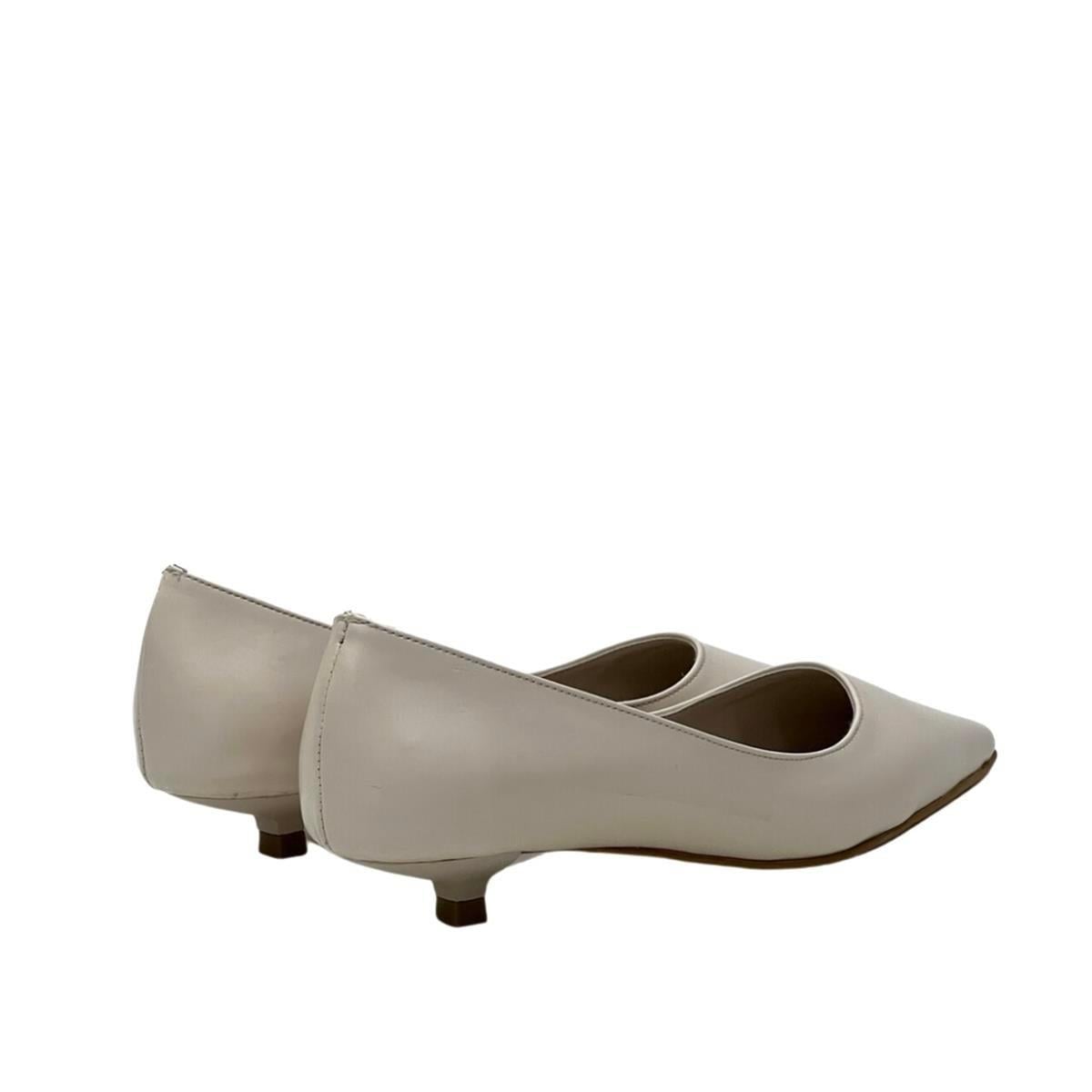 Bej 3 Cm Fındık Topuklu Rahat Stiletto