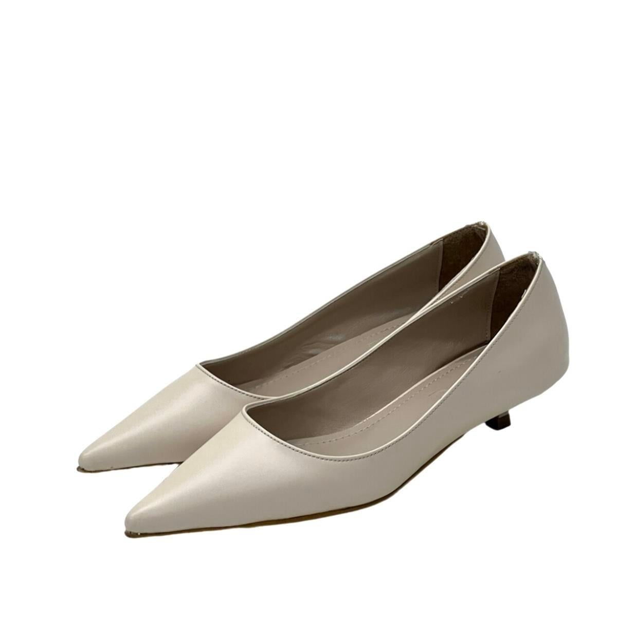 Bej 3 Cm Fındık Topuklu Rahat Stiletto