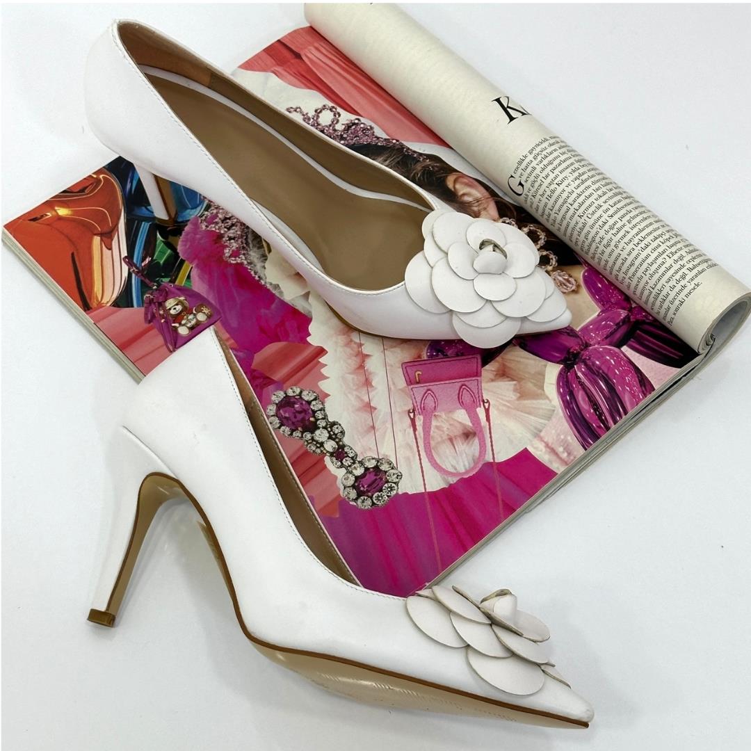 Çicek Tasarımlı 9 Cm Topuklu Stiletto