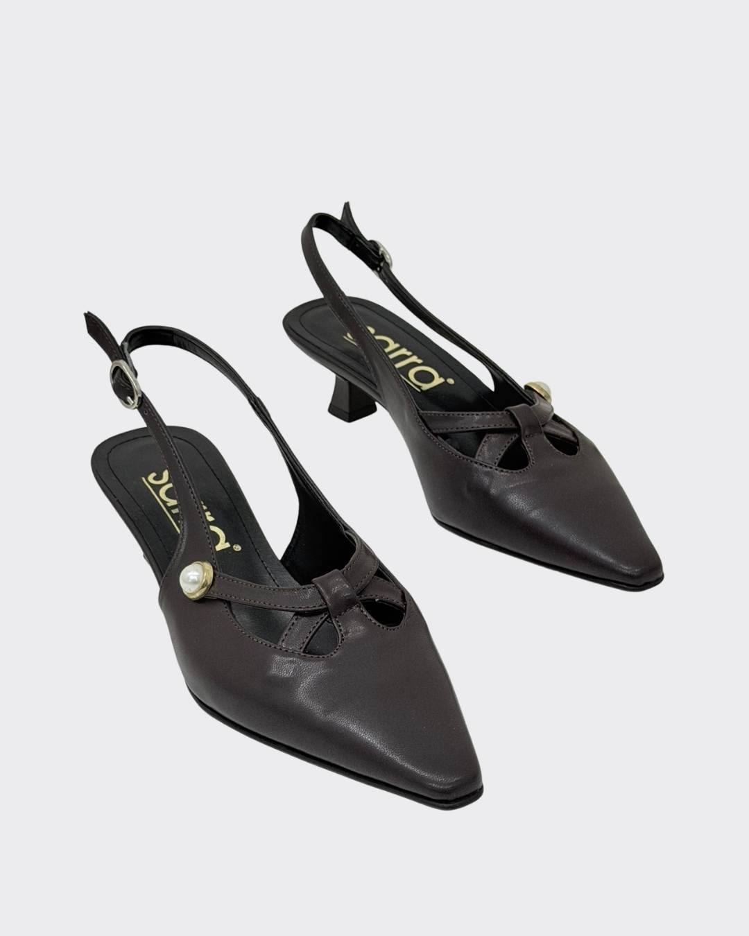 Fındık Topuk İnci Detaylı Tasarım Stiletto