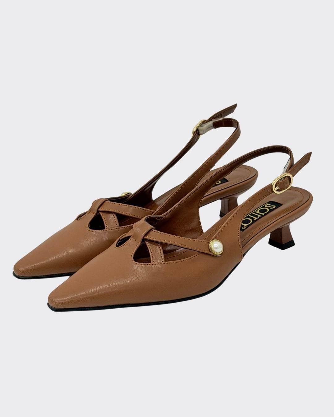 Fındık Topuk İnci Detaylı Tasarım Stiletto