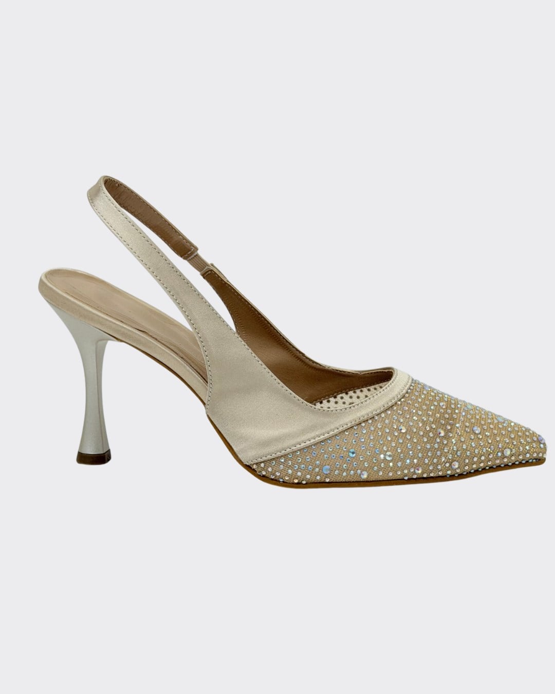 Full Taş İşlemeli 8 Cm Rahat Topuklu Stiletto