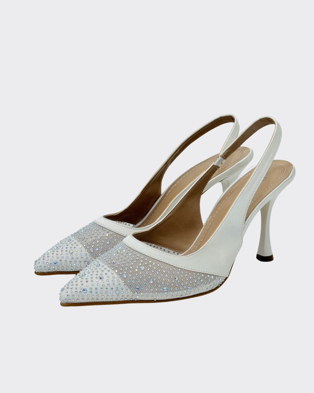 Full Taş İşlemeli 8 Cm Rahat Topuklu Stiletto