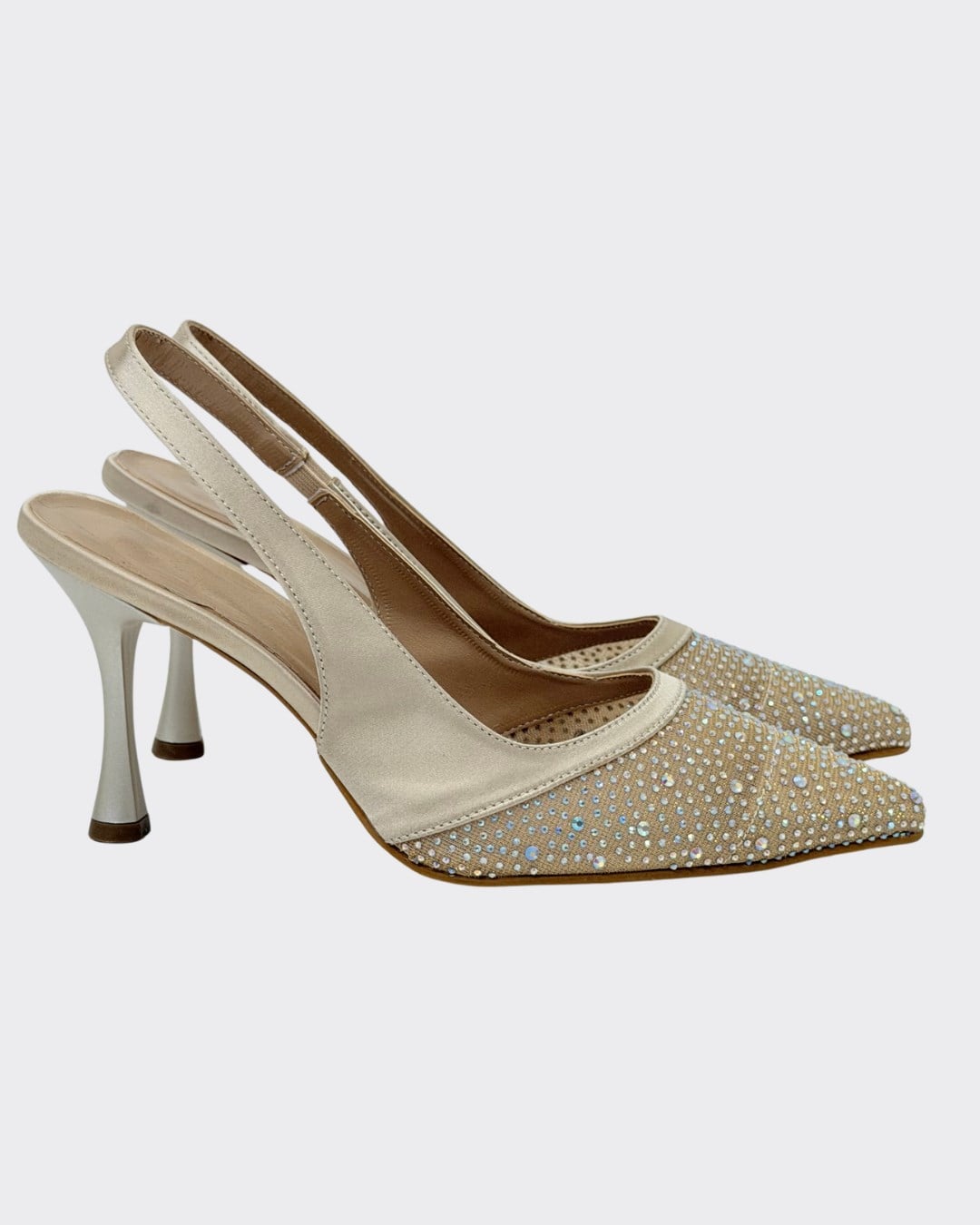 Full Taş İşlemeli 8 Cm Rahat Topuklu Stiletto