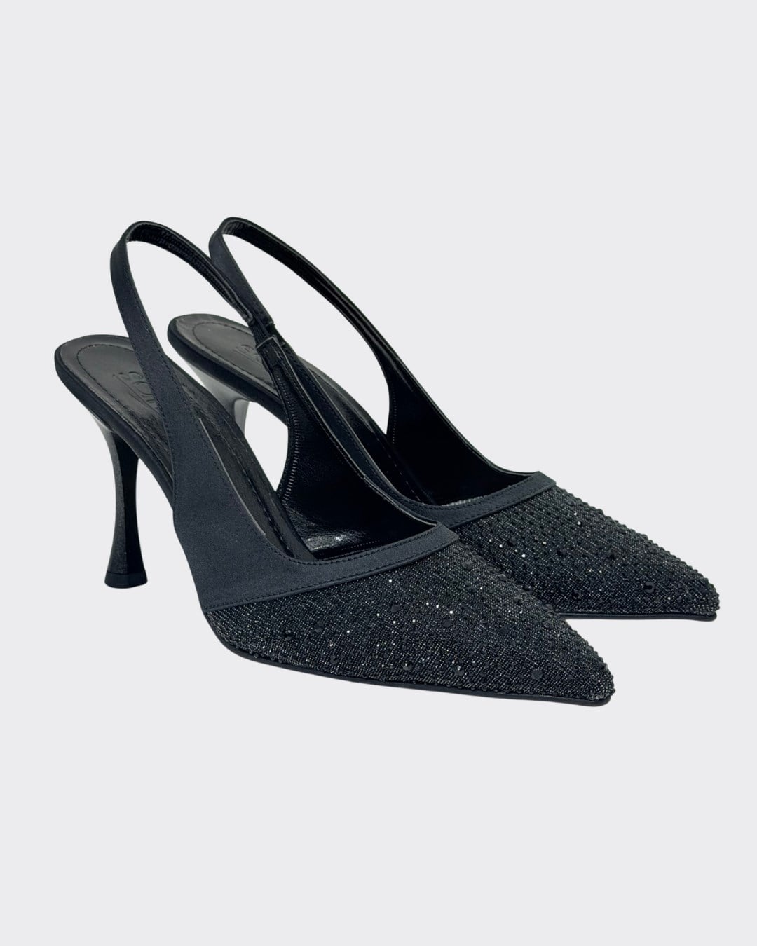 Full Taş İşlemeli 8 Cm Rahat Topuklu Stiletto