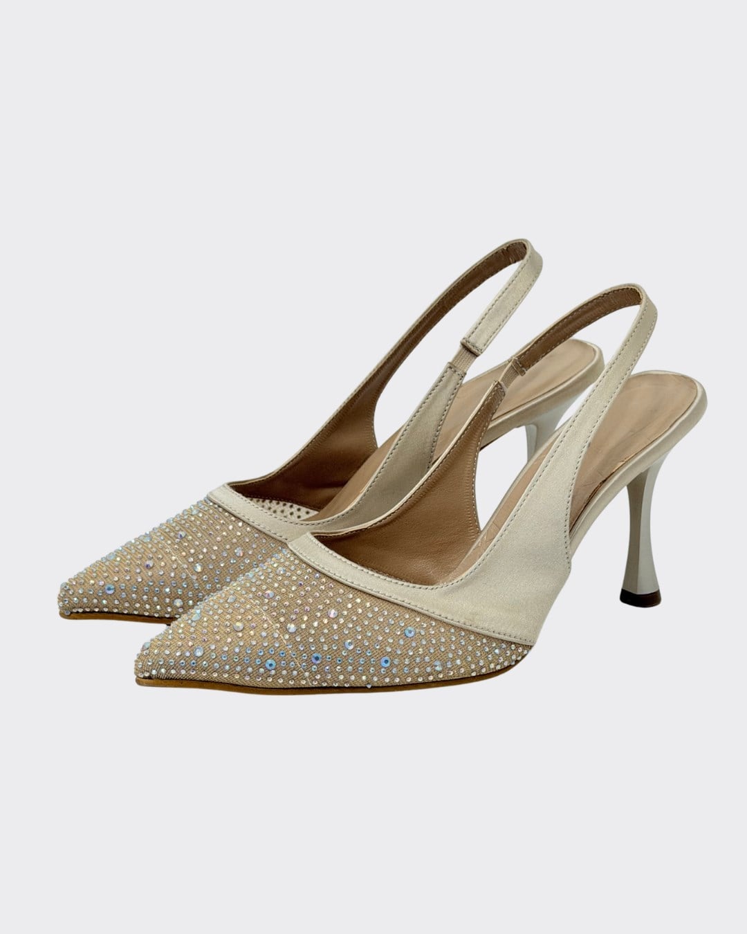 Full Taş İşlemeli 8 Cm Rahat Topuklu Stiletto