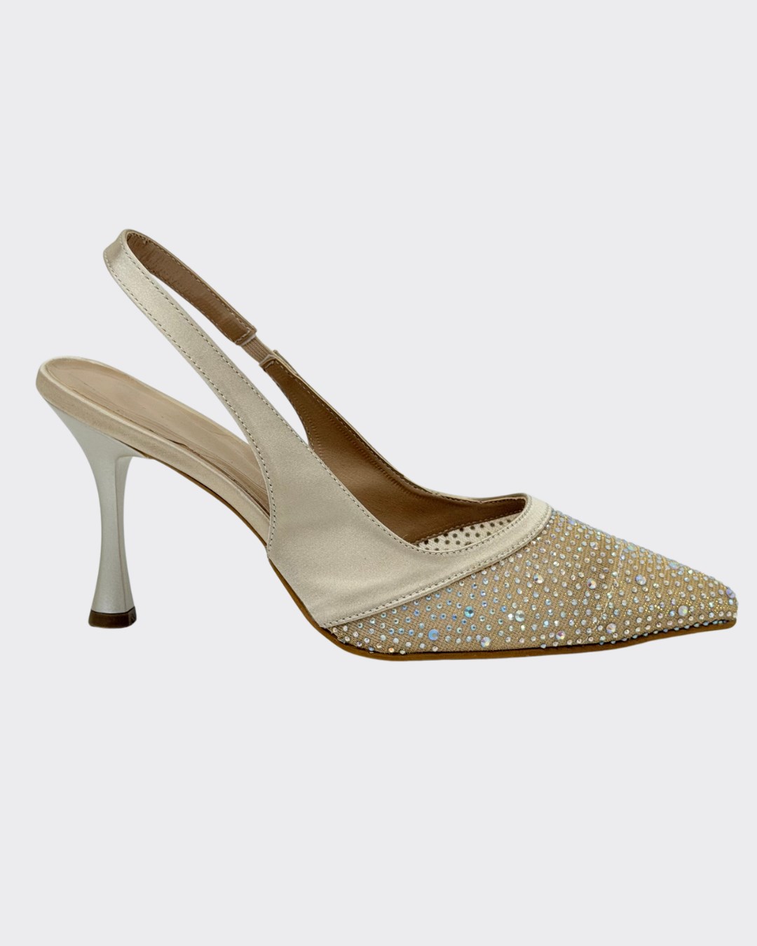 Full Taş İşlemeli 8 Cm Rahat Topuklu Stiletto