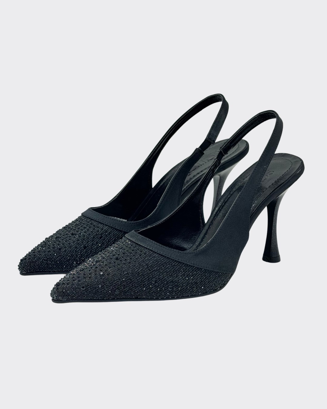 Full Taş İşlemeli 8 Cm Rahat Topuklu Stiletto