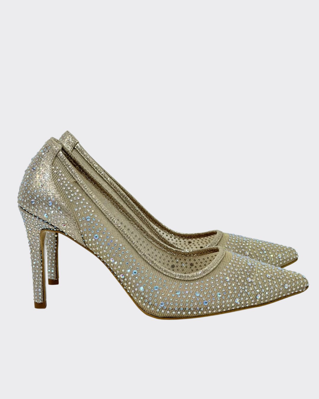 Full Taş İşlemeli 9 Cm Rahat Topuklu Stiletto