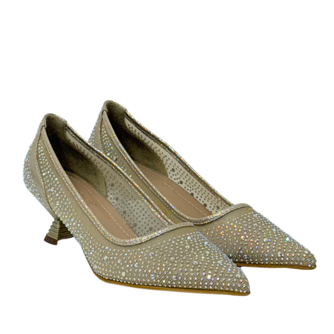 Full Taş İşlemeli Fındık Topuklu Stiletto