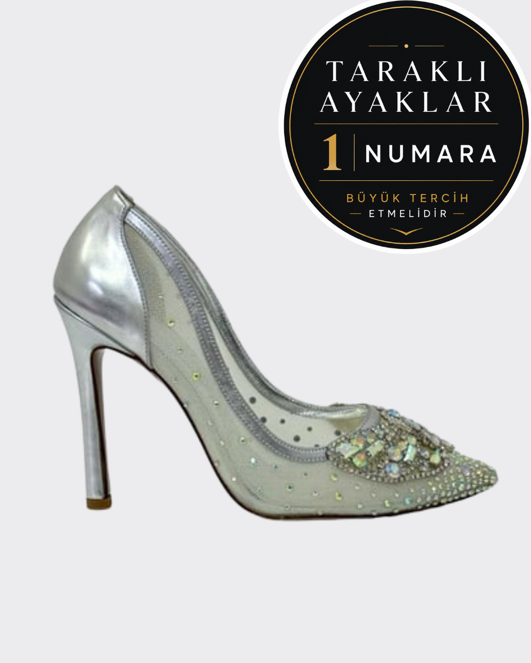 Gerçek Taş Detaylı Tasarım Stiletto