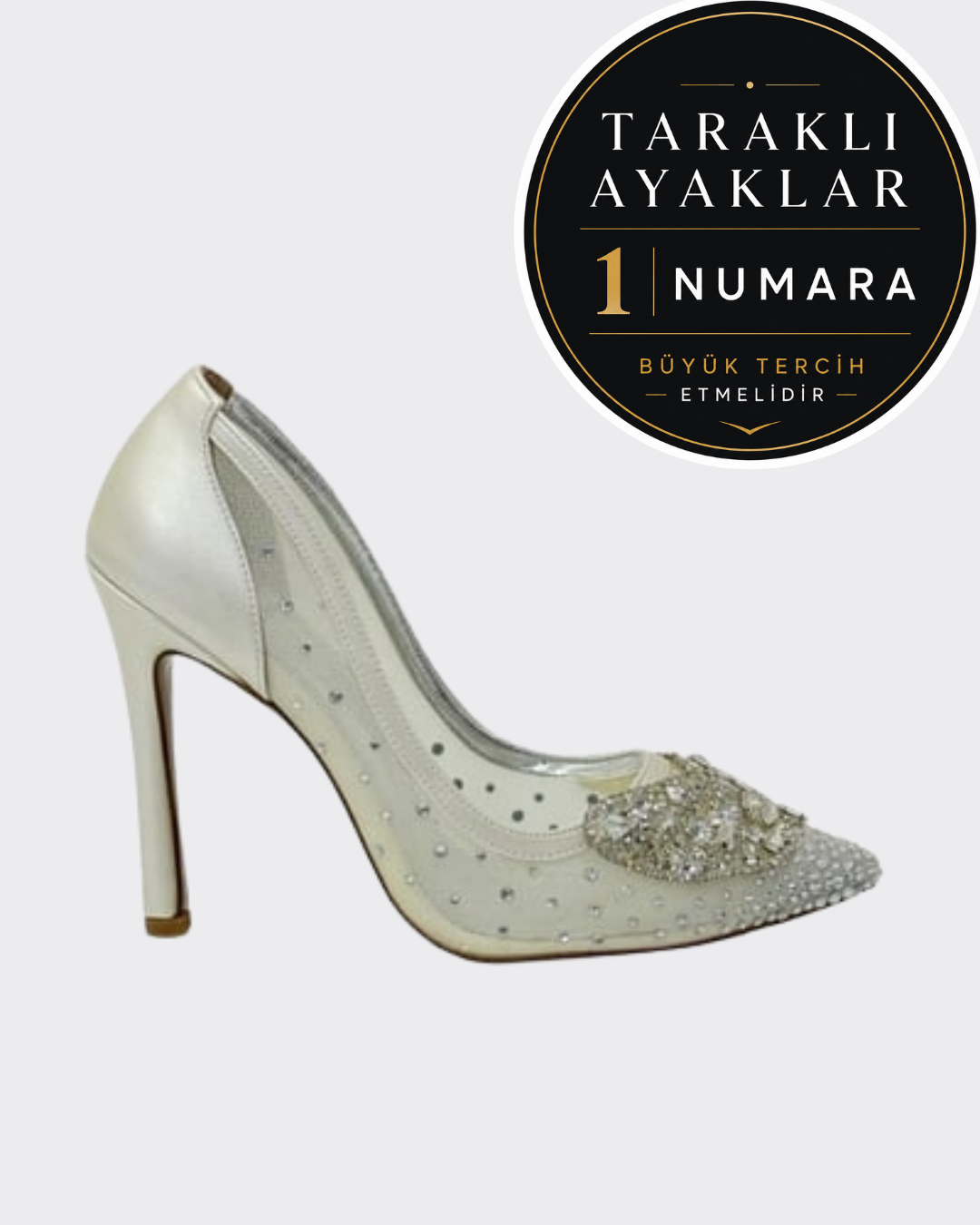 Gerçek Taş Detaylı Tasarım Stiletto