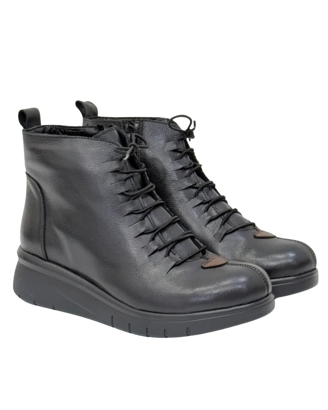 Hakiki Deri 4 Cm Dolgu Topuklu Rahat Bot