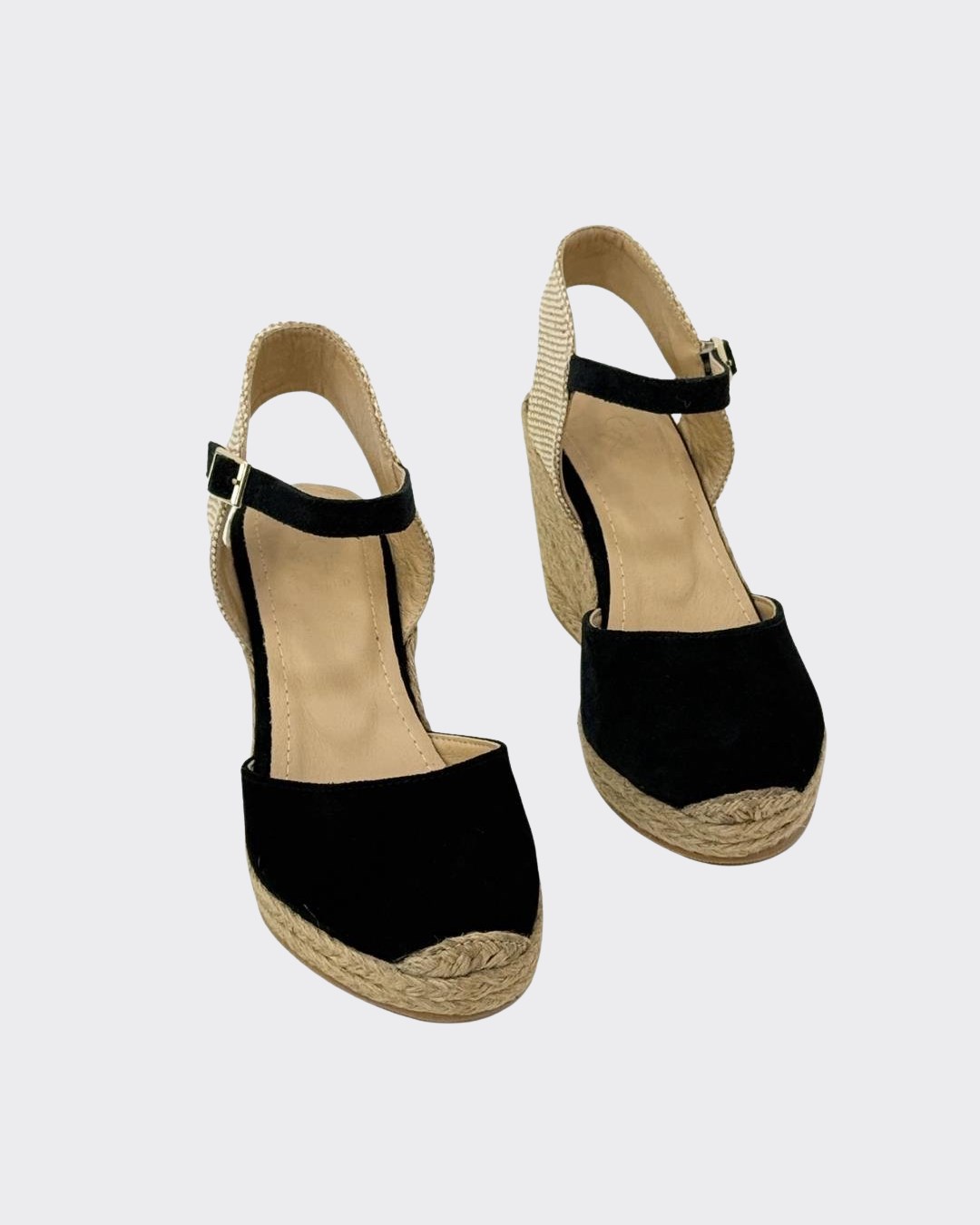 Hakiki Deri Dolgu Topuk Espadril