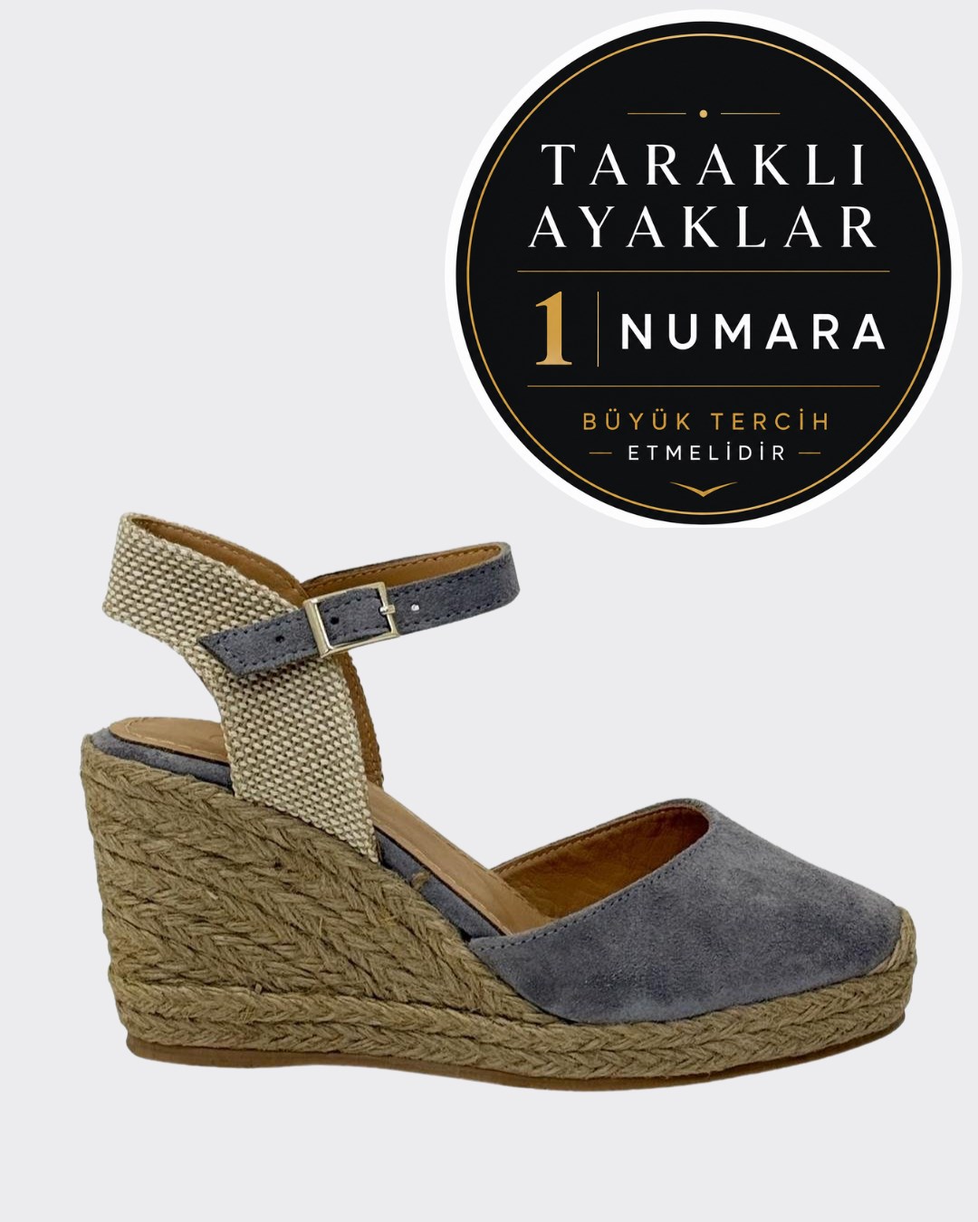 Hakiki Deri Dolgu Topuk Espadril