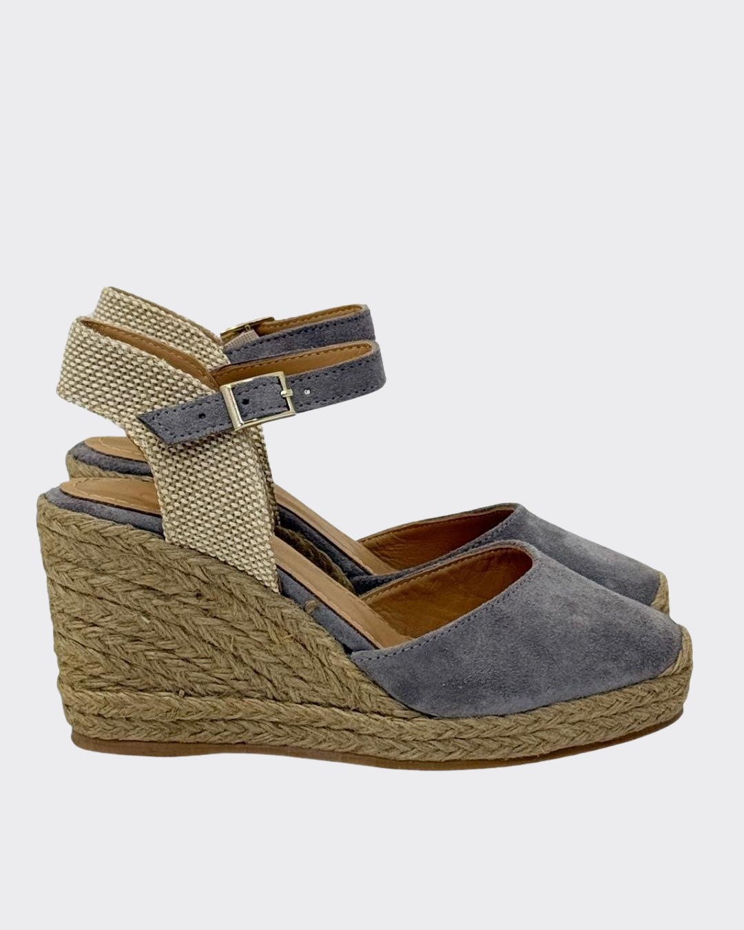 Hakiki Deri Dolgu Topuk Espadril