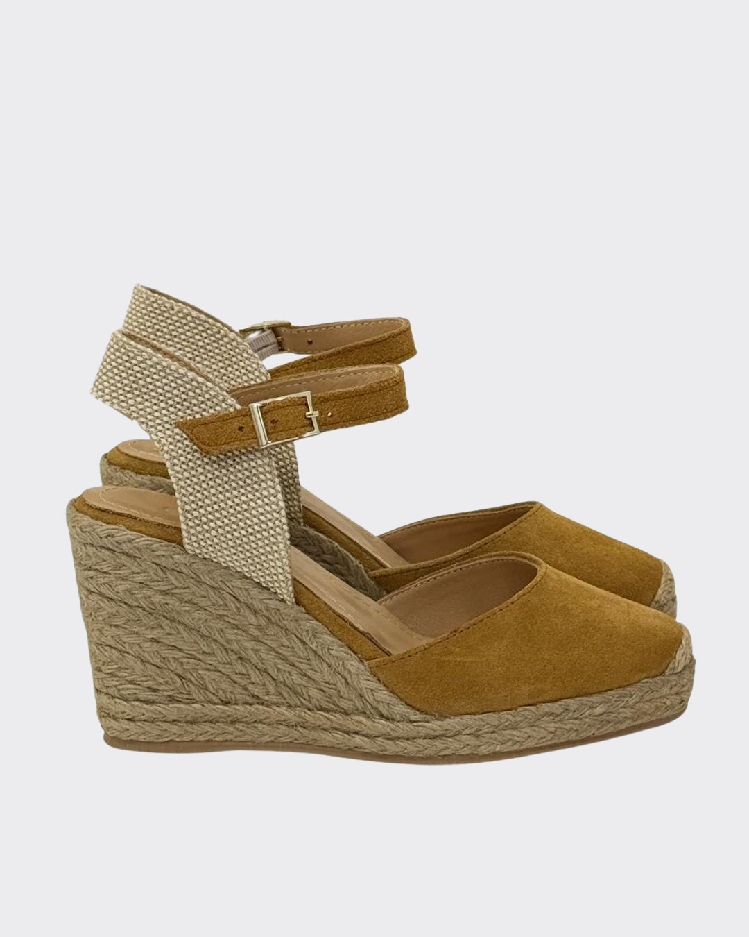 Hakiki Deri Dolgu Topuk Espadril