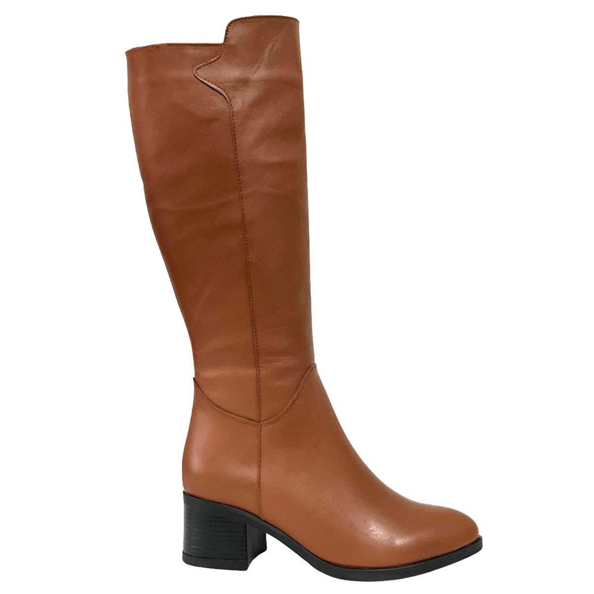 Hakiki Deri Sade 6 Cm Rahat Topuklu Çizme