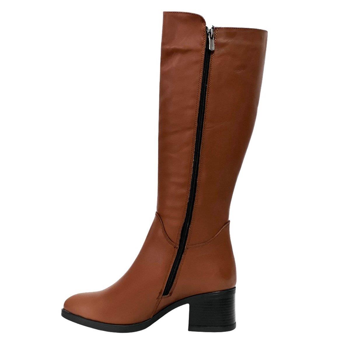 Hakiki Deri Sade 6 Cm Rahat Topuklu Çizme
