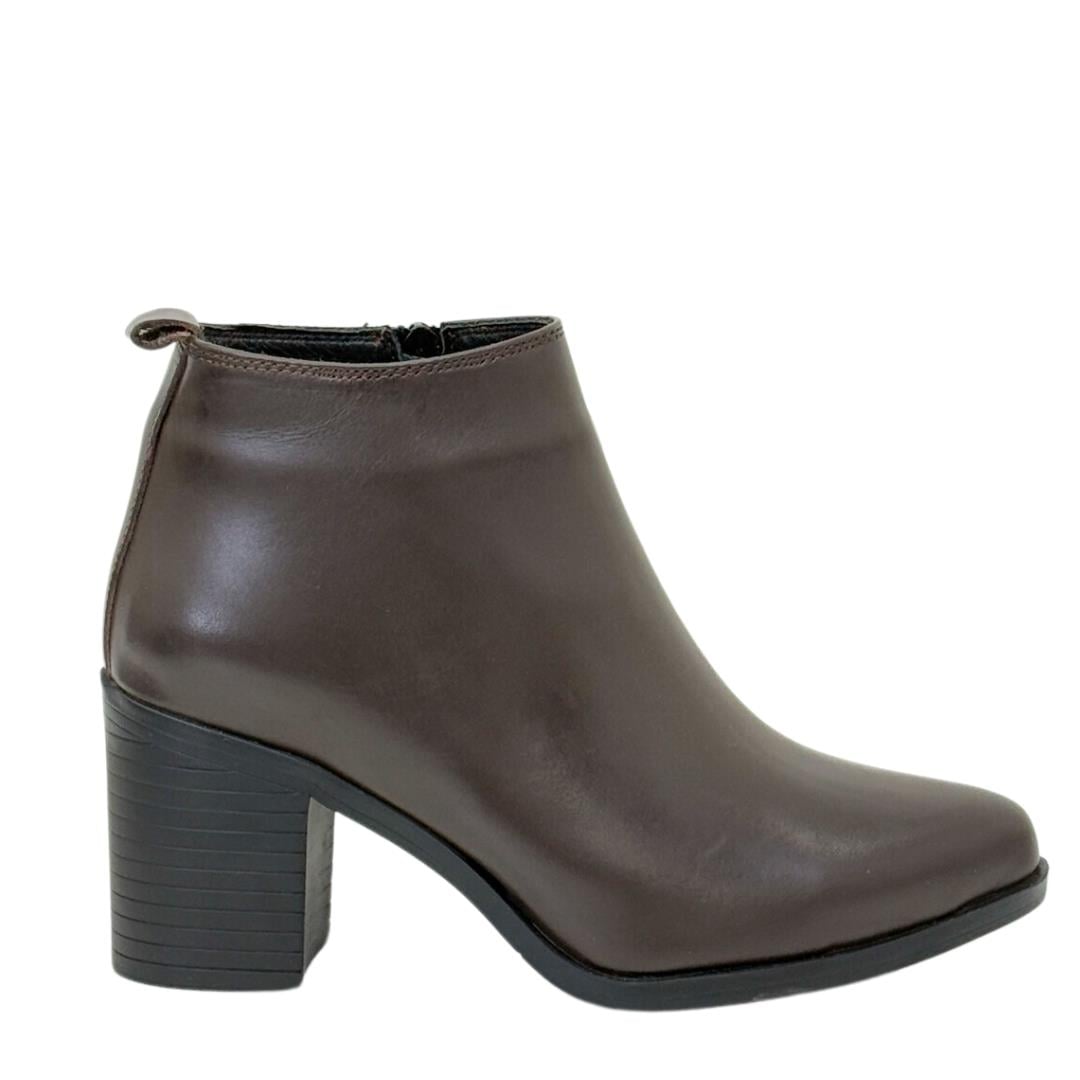 Pantolan Boy Hakiki Deri 7 Cm Rahat Topuklu Sade Bot