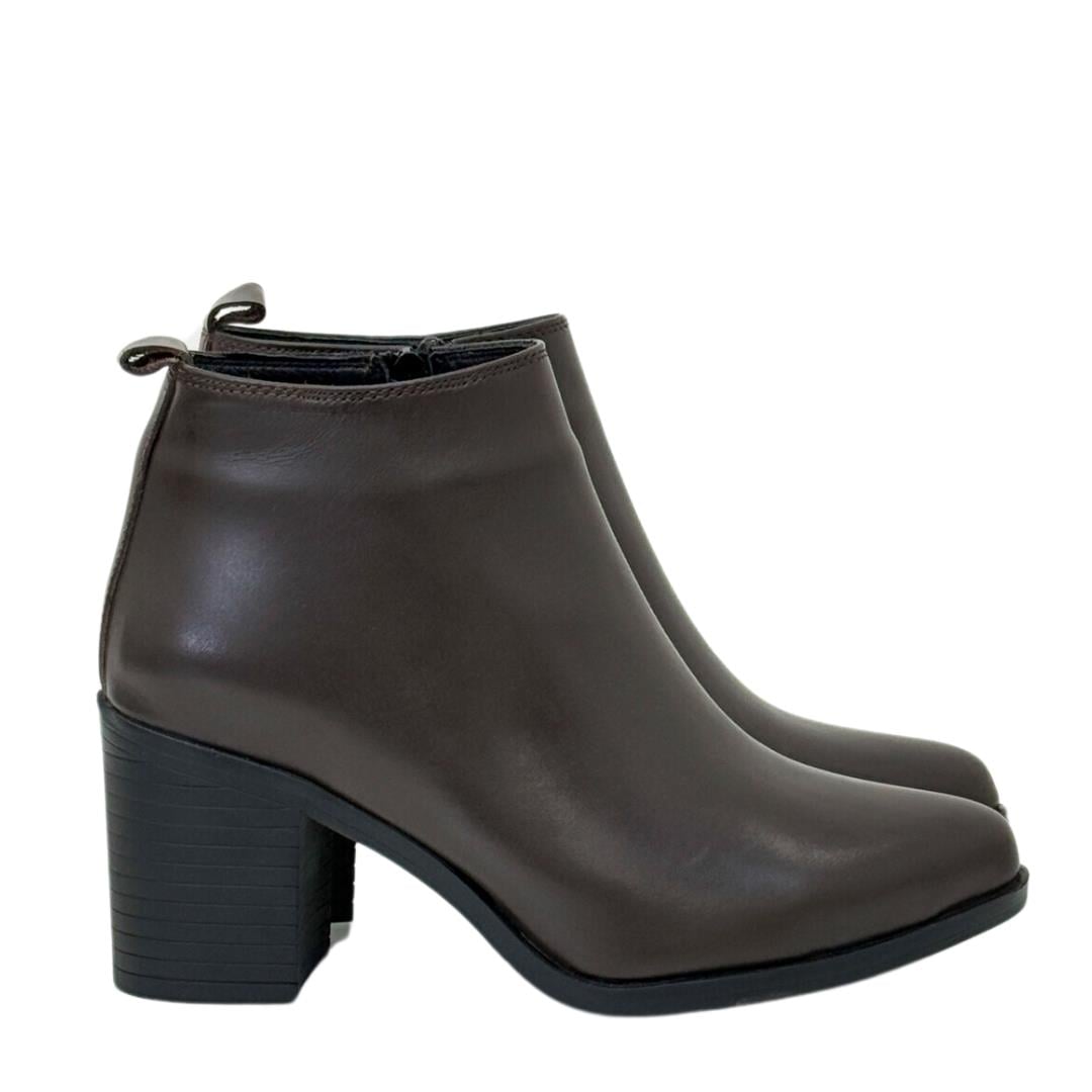 Pantolan Boy Hakiki Deri 7 Cm Rahat Topuklu Sade Bot
