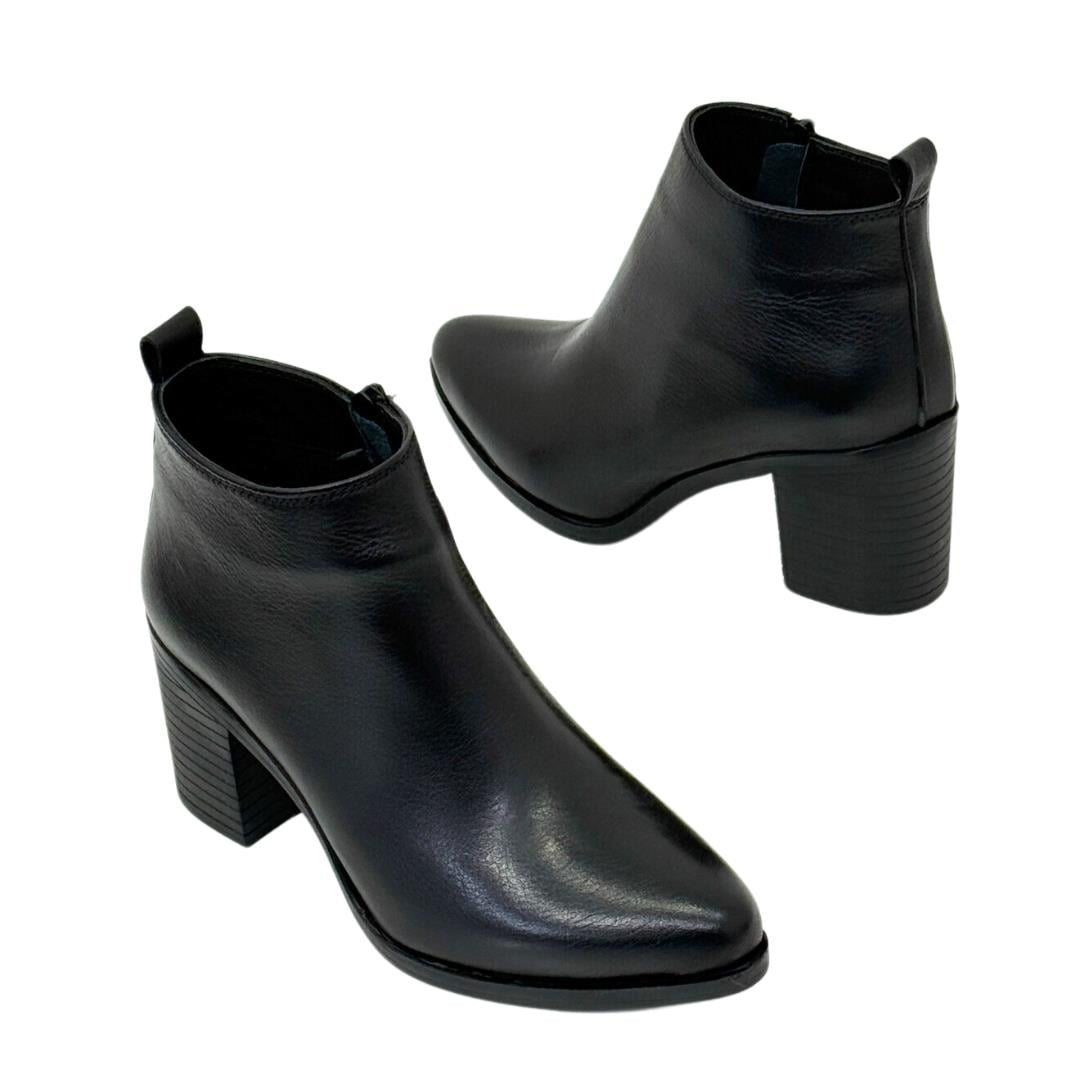 Pantolan Boy Hakiki Deri 7 Cm Rahat Topuklu Sade Bot