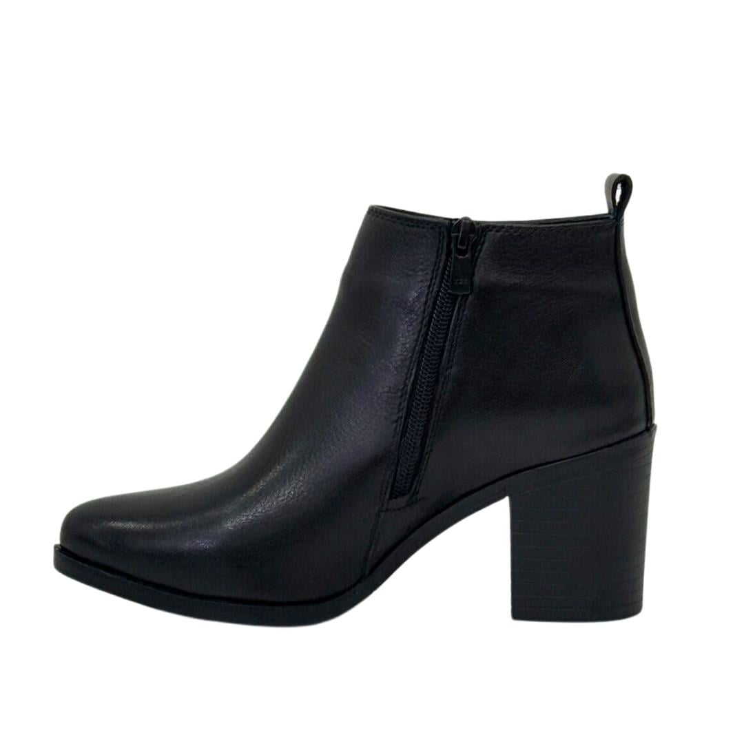 Pantolan Boy Hakiki Deri 7 Cm Rahat Topuklu Sade Bot