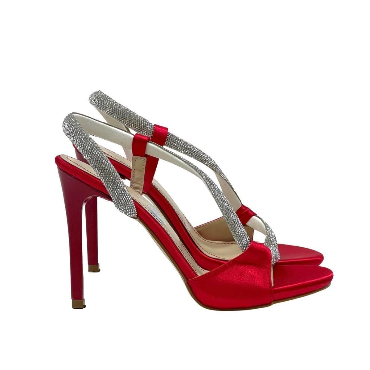 Saten Taş Bantlı 11 Cm Platform Topuklu Rahat Ayakkabı
