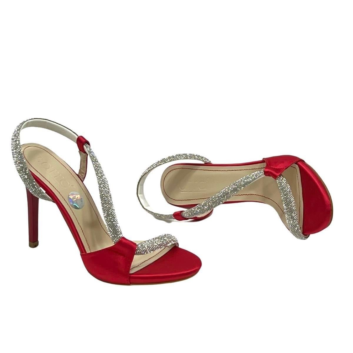 Saten Taş Bantlı 11 Cm Platform Topuklu Rahat Ayakkabı
