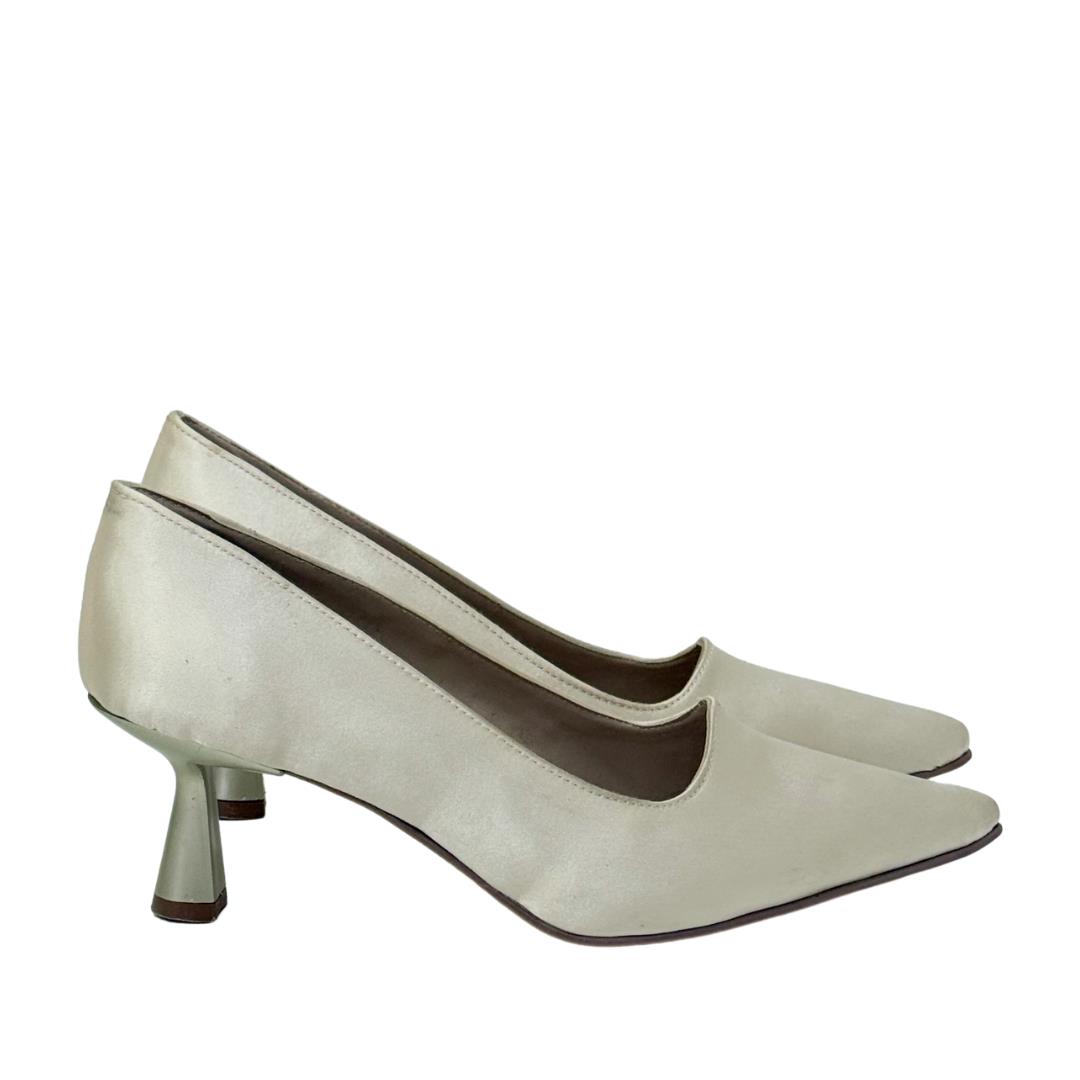 Saten Taşlı 7 Cm Rahat Topuklu Stiletto