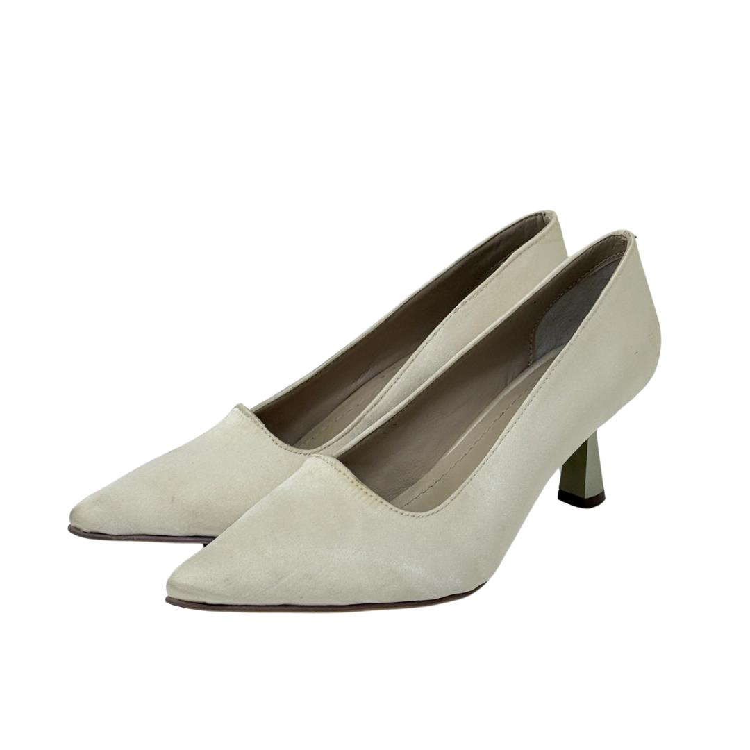 Saten Taşlı 7 Cm Rahat Topuklu Stiletto