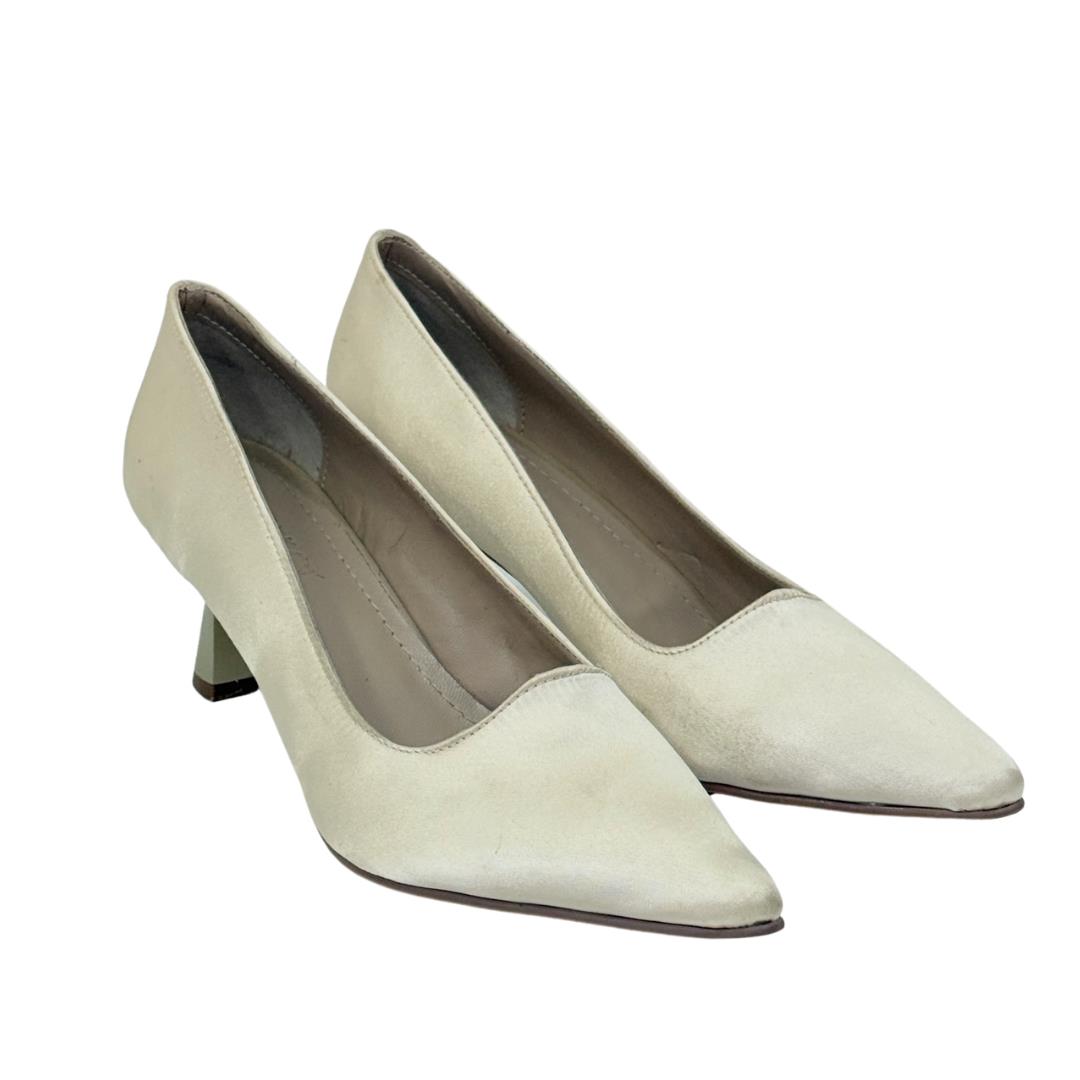 Saten Taşlı 7 Cm Rahat Topuklu Stiletto