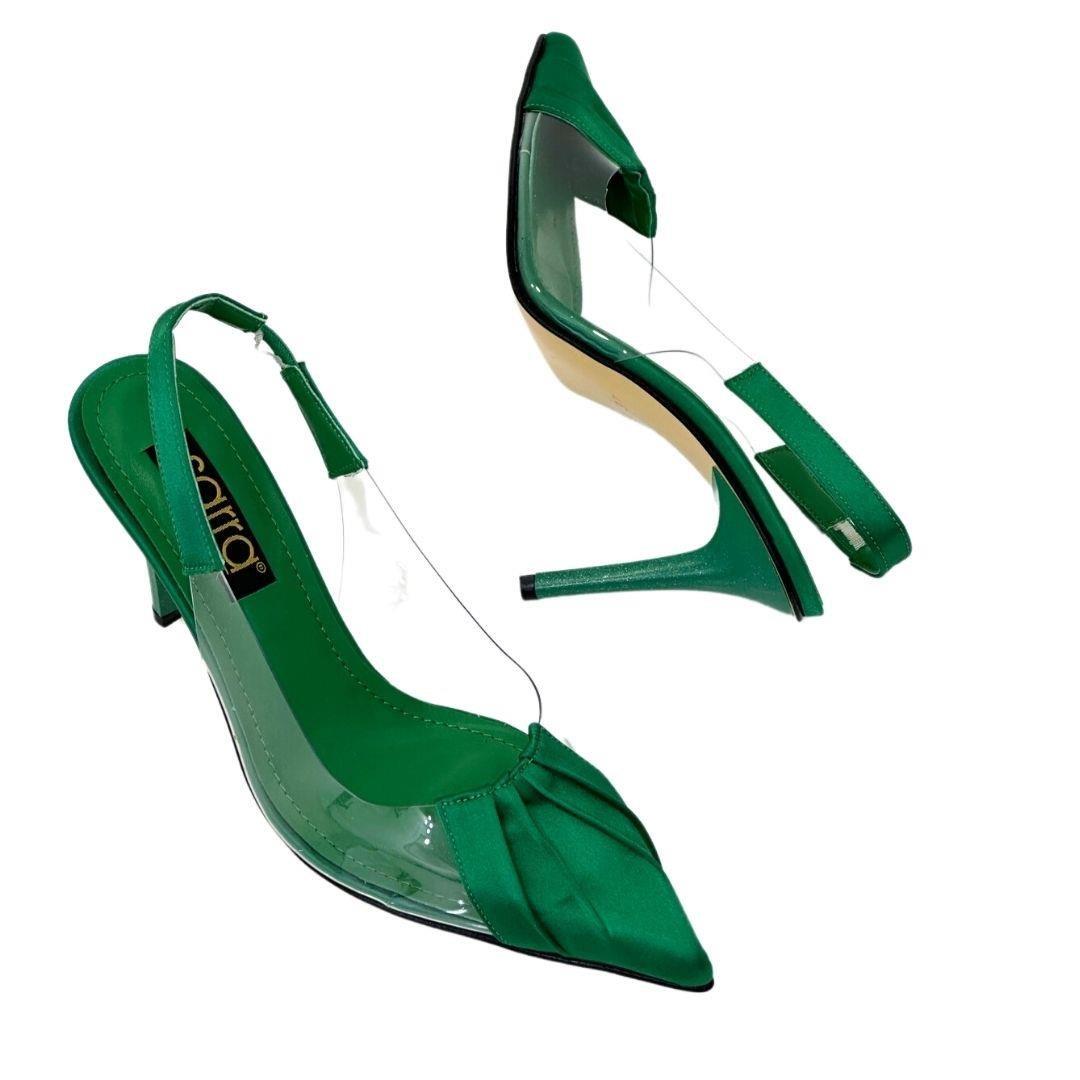 Şeffaf Saten Detaylı Tasarım Stiletto