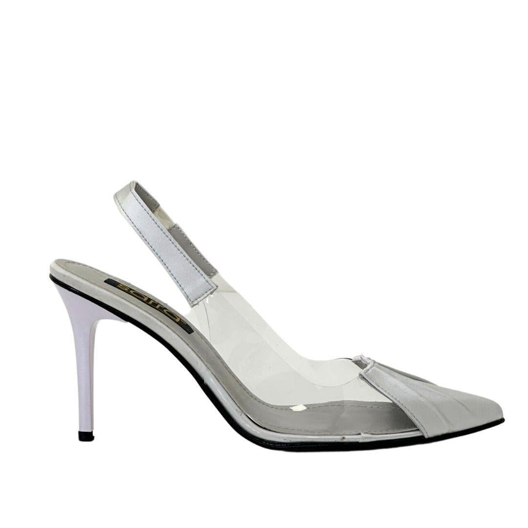 Şeffaf Saten Detaylı Tasarım Stiletto