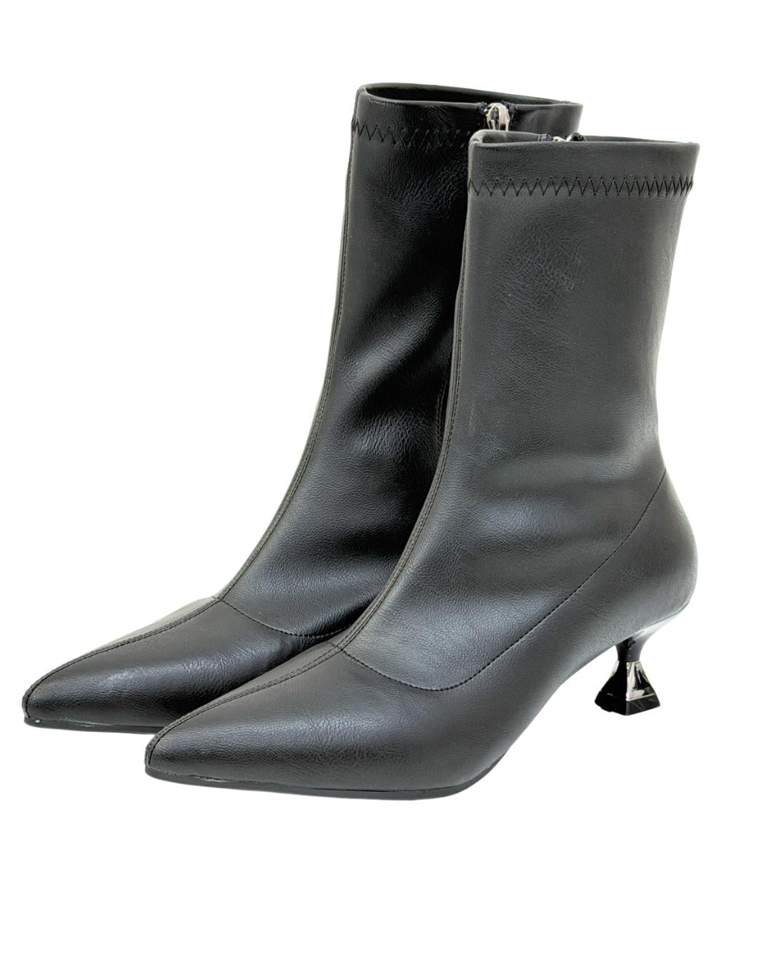 Streç Fındık Topuklu Stiletto Bot