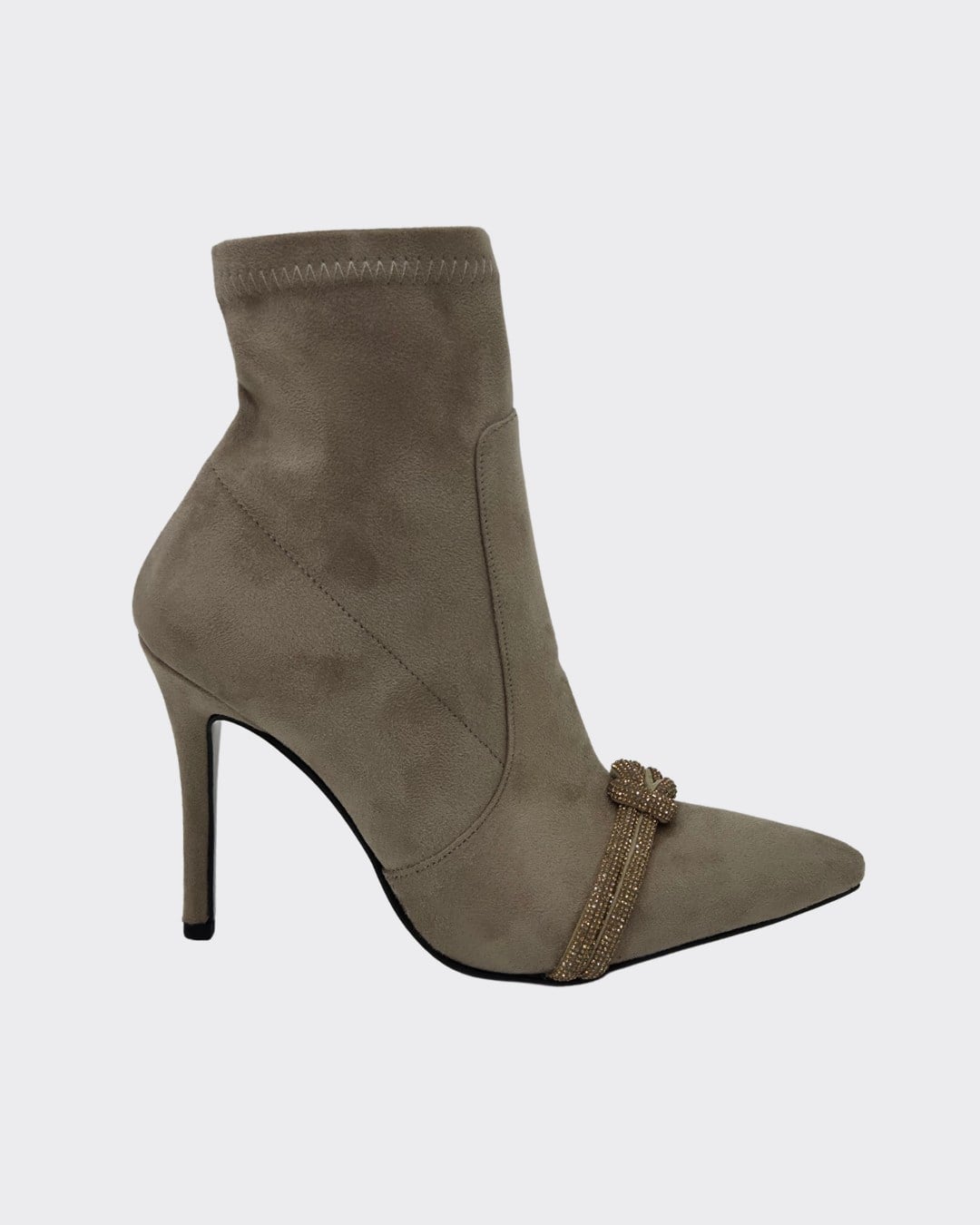 Streç Taş Detaylı Stiletto Bot