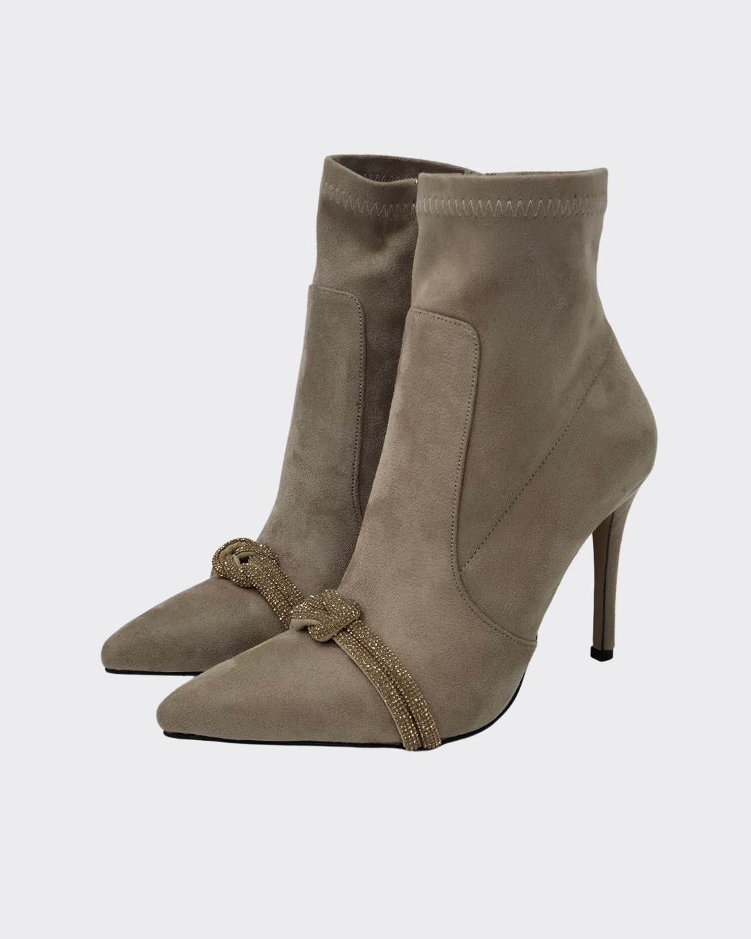 Streç Taş Detaylı Stiletto Bot