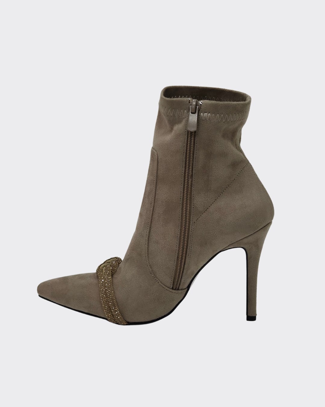 Streç Taş Detaylı Stiletto Bot