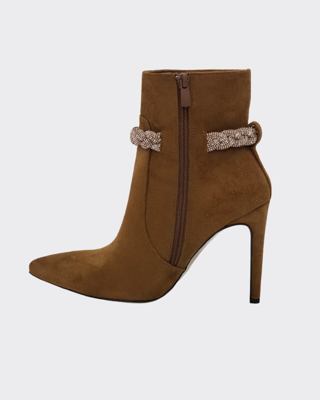 Süet 10 Cm Topuklu Stiletto Bot