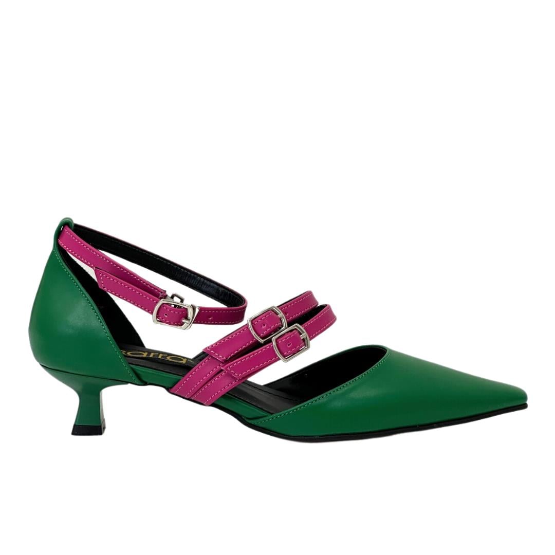 Üç Bantlı Tasarım Fındık Topuklu Stiletto