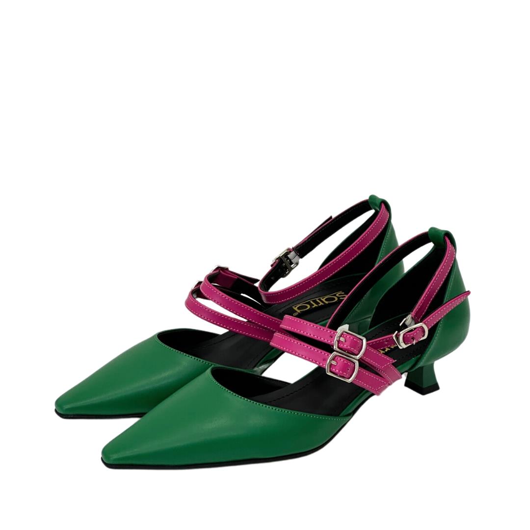 Üç Bantlı Tasarım Fındık Topuklu Stiletto