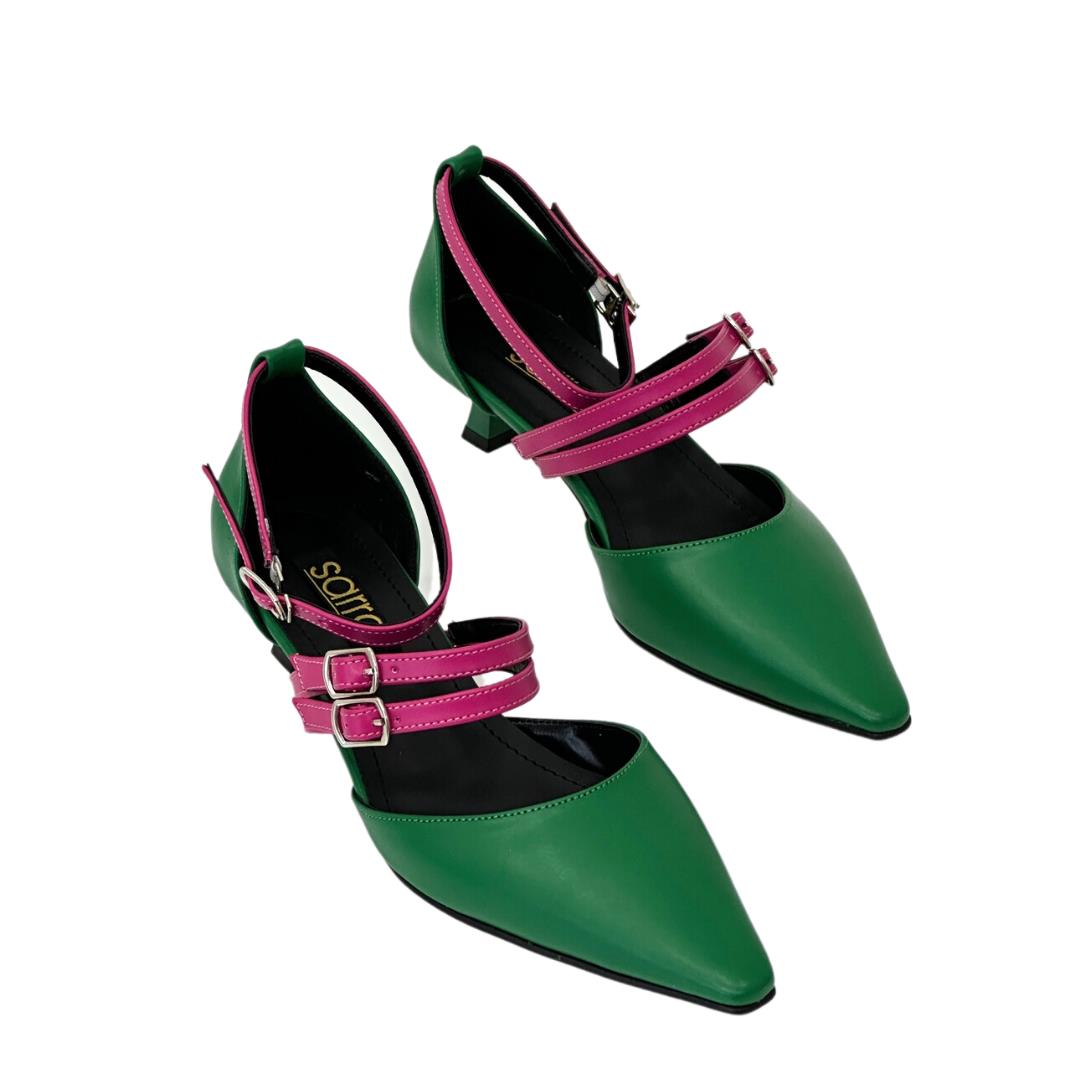 Üç Bantlı Tasarım Fındık Topuklu Stiletto